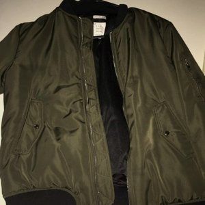ZARA MEN SMALL GREEN BOMBER JACKET LIKE NEW